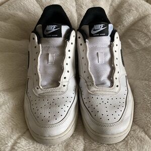 Nike Court Vision sneakers black and white leather size 10